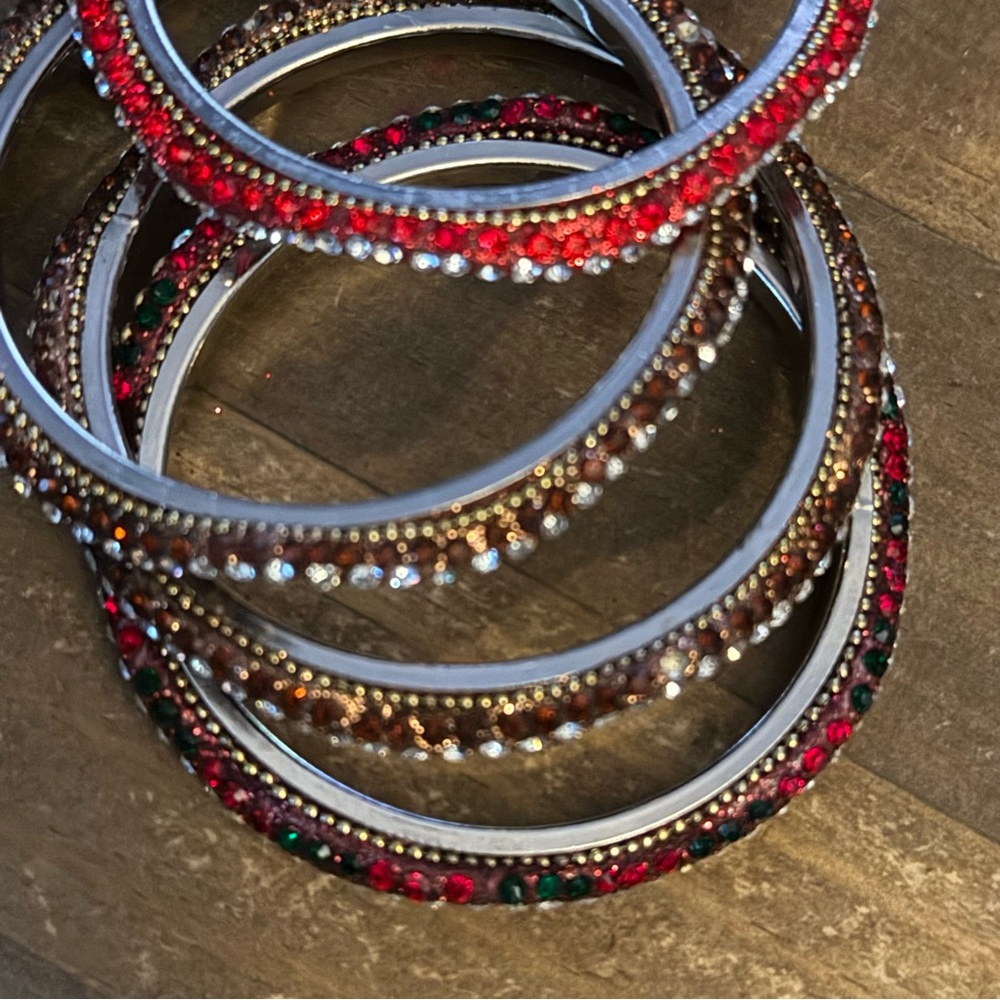 Assorted Multicolor Wavy Rhinestone Bangle Bracel… - image 2